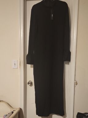 Black Long Sleeve Turtleneck Maxi Dress - Classic Women's Dress